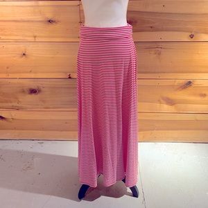 Love Nation red and white striped cotton maxi skirt